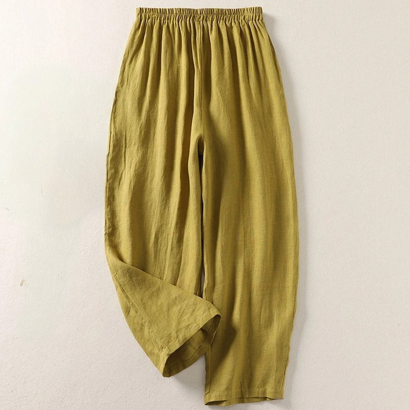 Amalia™ | Relaxed Cotton-Linen Trousers
