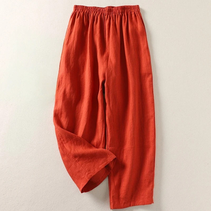 Amalia™ | Relaxed Cotton-Linen Trousers