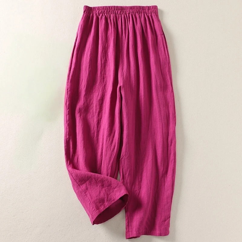 Amalia™ | Relaxed Cotton-Linen Trousers