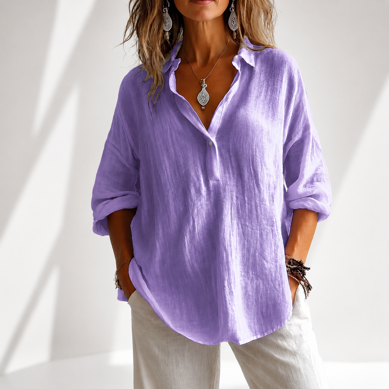 Kensington Cotton Linen Blouse