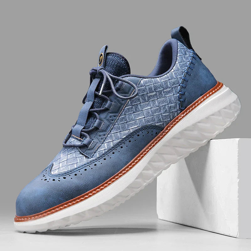 Drake Burnished Leather Trainers