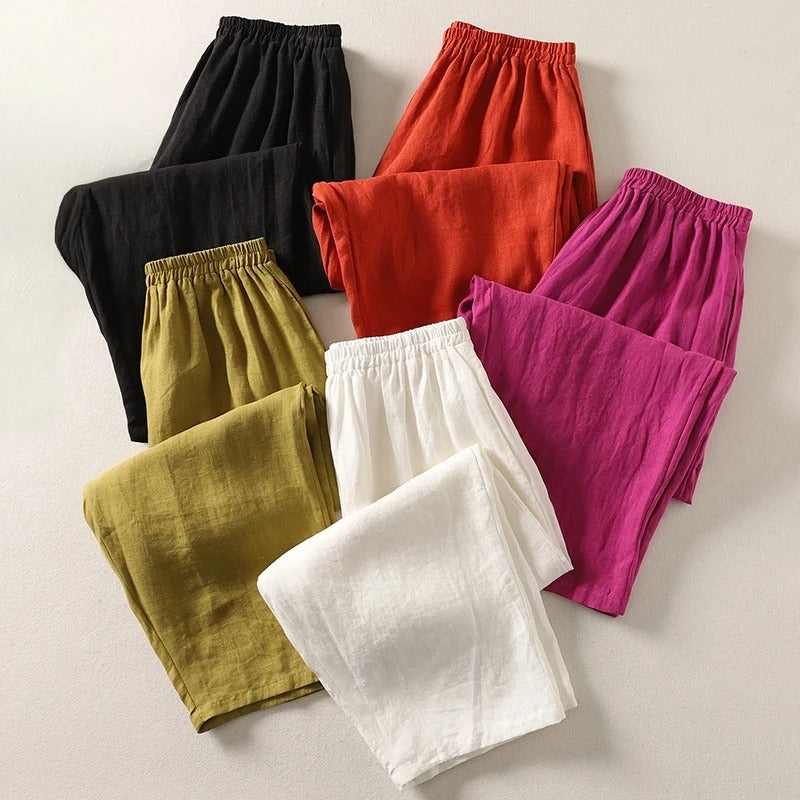 Amalia™ | Relaxed Cotton-Linen Trousers