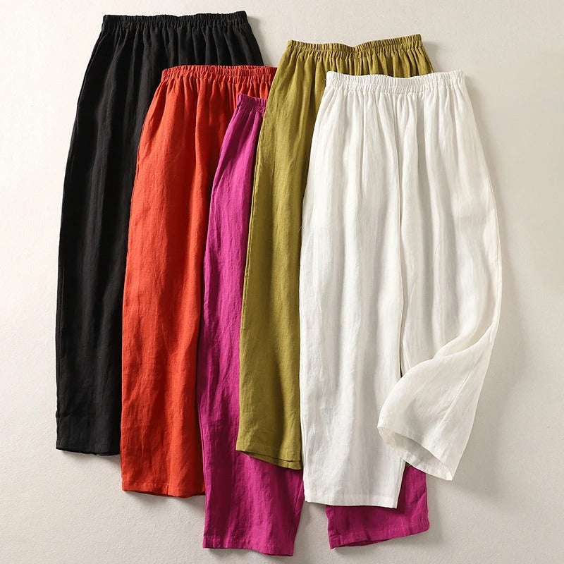 Amalia™ | Relaxed Cotton-Linen Trousers