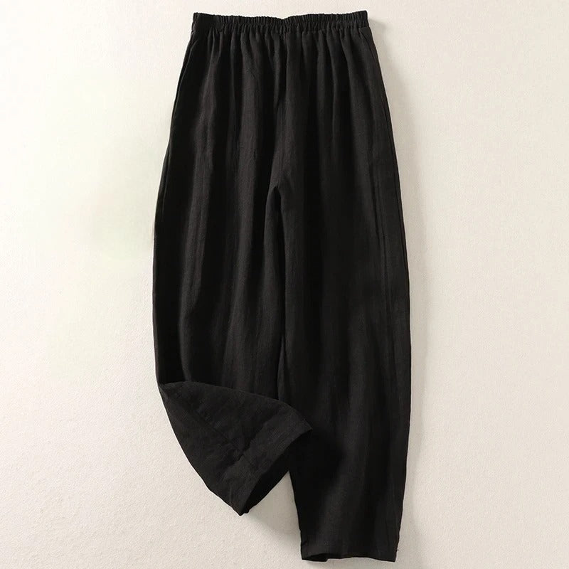 Amalia™ | Relaxed Cotton-Linen Trousers