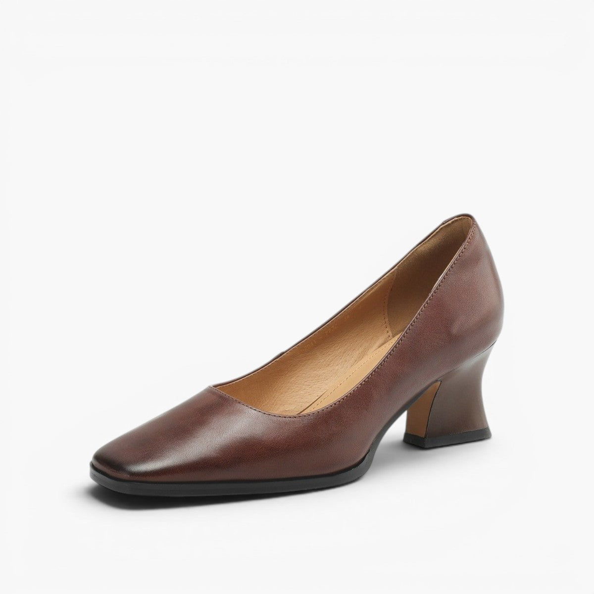 Theo Square-Toe Leather Pumps