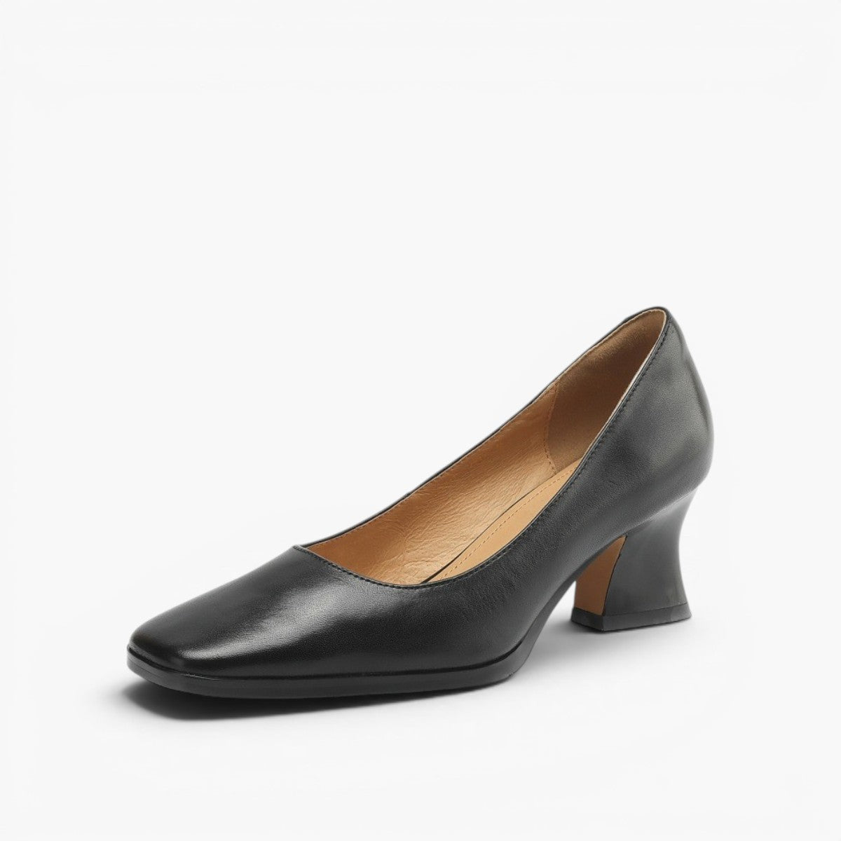 Theo Square-Toe Leather Pumps
